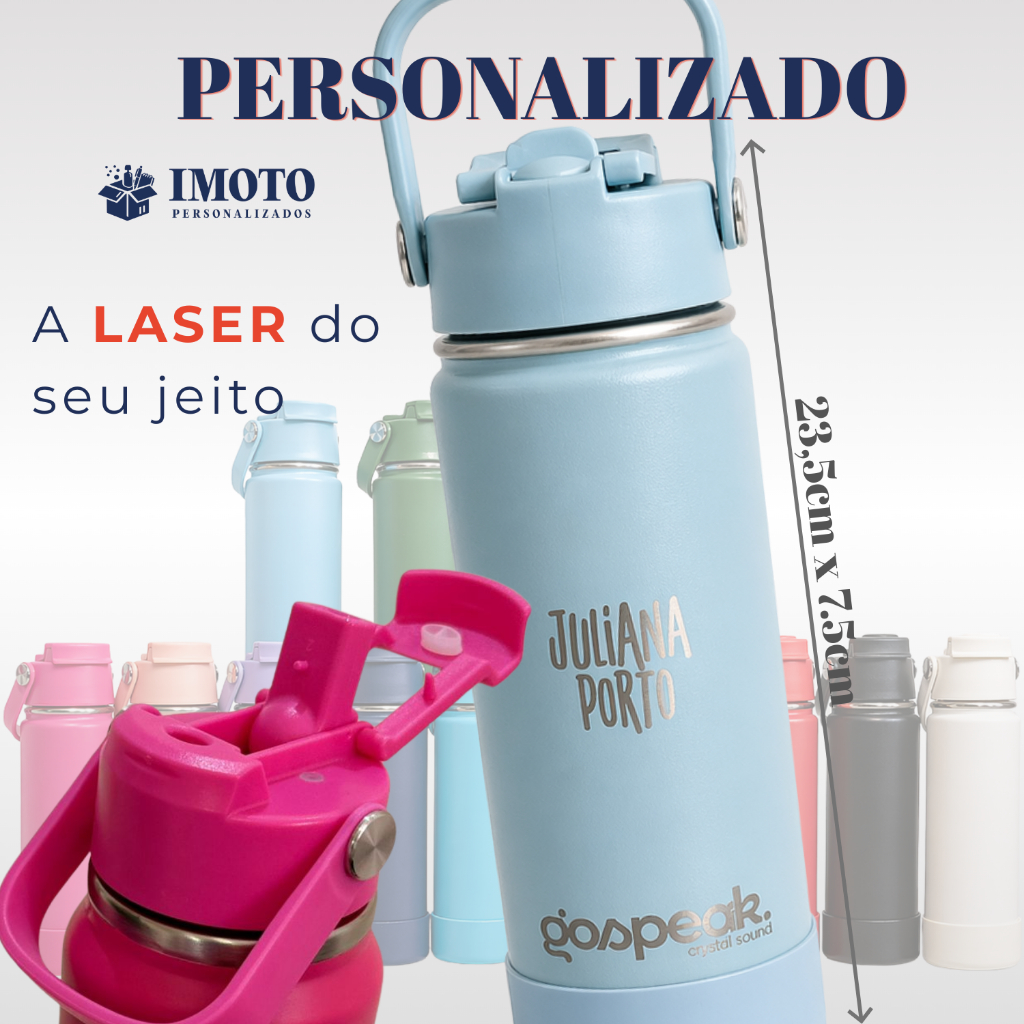 Garrafa Térmica 550/600ml Bico Duplo Nome Personalizado+Logo/Desenho Brinde Coorporativo Escola Academia
