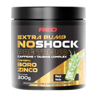 Pré-Treino NO SHOCK Red Series 300g | Energia Rápida para Treinos com Cafeína Taurina e Palatinose.