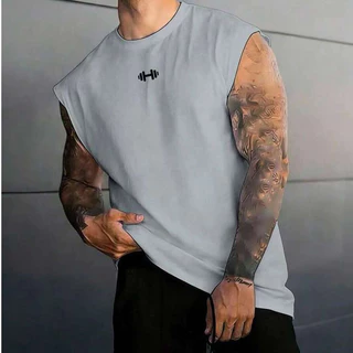 Regata Plus Size Algodão Masculina Machao Gym Academia Fitness Halter Do P ao G5 Plus Size