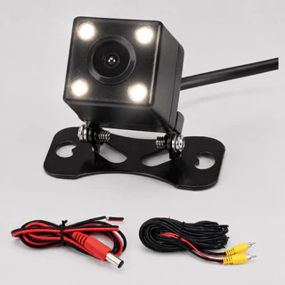 Câmera de Ré Automotiva Visão Noturna 4 LEDs HD Ângulo 150° Universal Resistente à Água