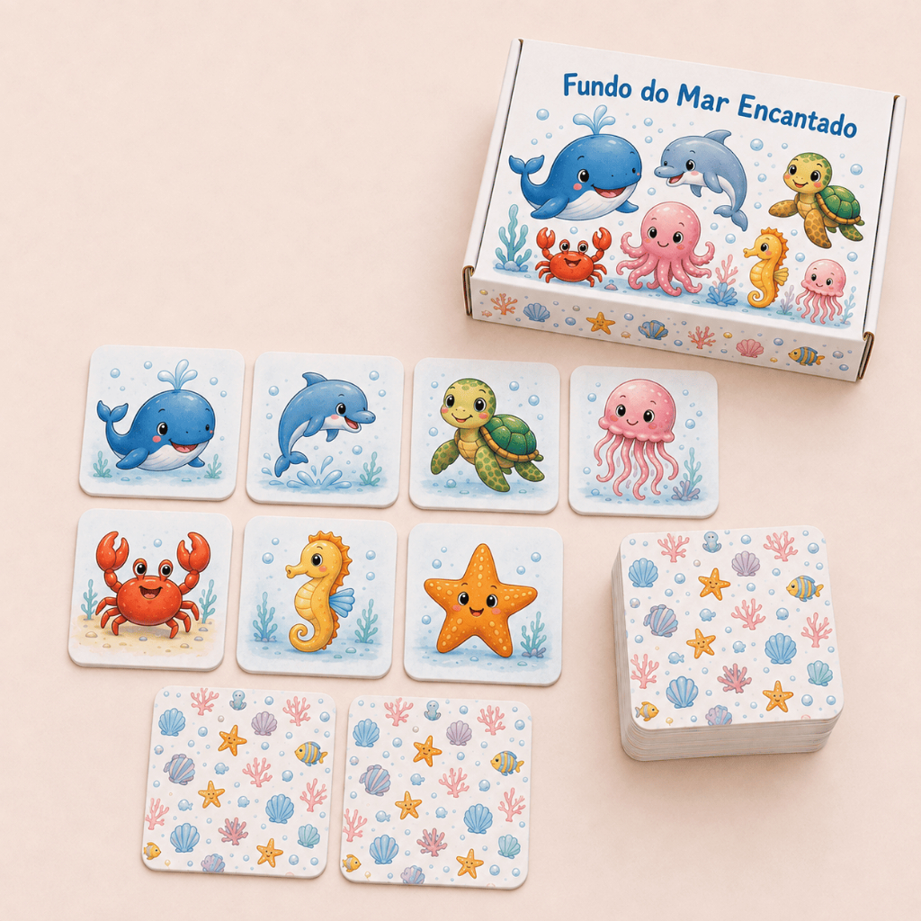 Jogo da Memória Personalizado para Festas — Fundo do Mar
