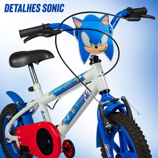 Bicicleta Infantil Com Rodinhas Menino Aro 16 Sonic Branco e Azul Verden Bikes