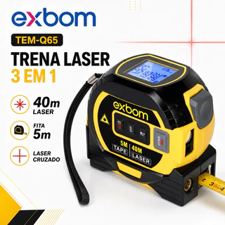Trena Digital Laser Exbom 40m com Fita 5m Multifuncional Opção com Laser Cruzado