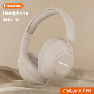 Headphone Fone de Ouvido Bluetooth UltraMax ULT-H3 Sem Fio Arco Regulável Numerado Conexão Multiponto