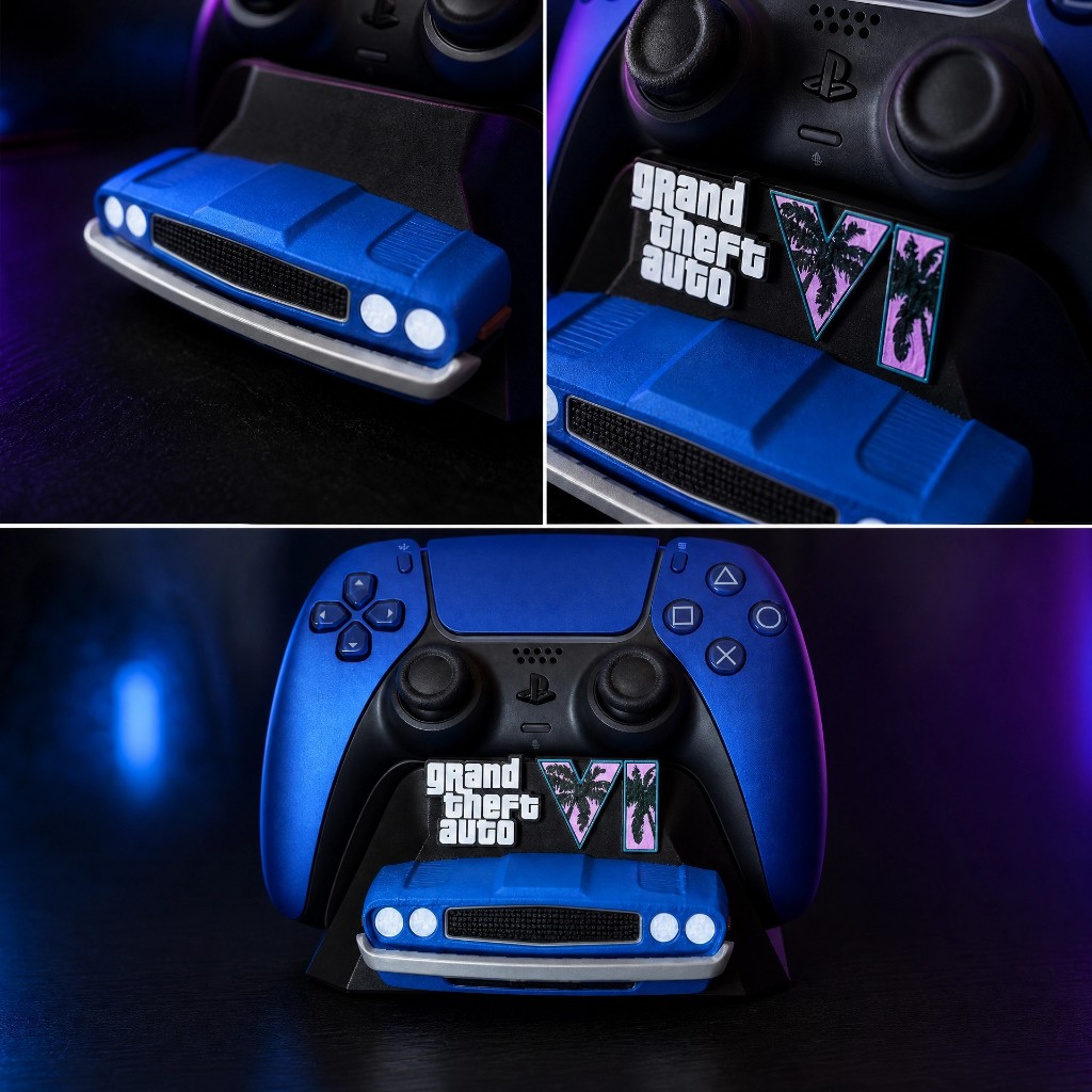 Suporte para Controle PS5 Decorativo Estilo GTA VI Vice City – Modelo Muscle Car — imagem 2