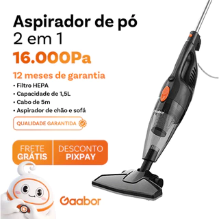Gaabor 127V Aspirador de Pó Portátil 2 em 1 Vertical Com Fio 16000Pa Sucção Forte GVCW-M15A