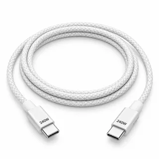 Cabo USB-C 240W 2m Trançado Nylon Carregador Turbo Tipo C
