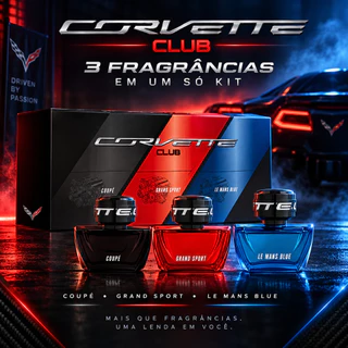 Kit Perfume Masculino Corvette Club 3 Deo Colônias 50ml Água de Cheiro Original