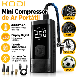 Mini Compressor de Ar Portátil M6 Digital para Pneu de Carro Moto Bicicleta Inflador Elétrico