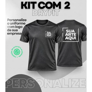Kit 2 Camiseta Treino Personalizada Dry Fit Empresa Uniforme Logo Equipe Academia Evento Personal Sua Arte 3