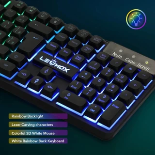 Kit Completo Teclado + Mouse + Caixinha De Som Para Computador PC Gamer RGB