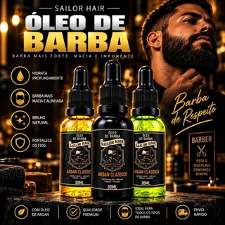 Óleo para Barba Argan Clássico 30 ml Hidratação e Maciez