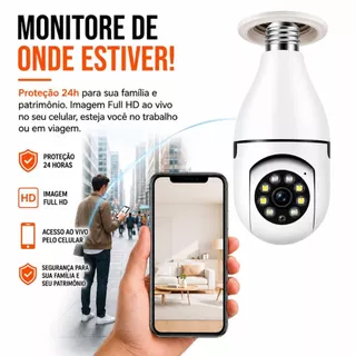 Câmera de segurança wi-fi ip sem fio 360 Lâmpada yoosee icsee full HD visão noturna 8177 - bivolt