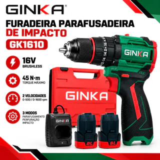 Parafusadeira De Impacto 16v Brushless 3/8" (GK1610) 45Nm - Ginka