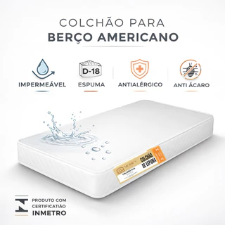 Colchão De Berço Impermeável 130x70 Modelo Americano em Oferta na Shopee