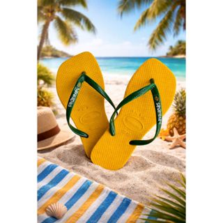Chinelo Verde Amarelo Torcida Oficial – Perfeito para a Copa 2026 em Oferta na Shopee