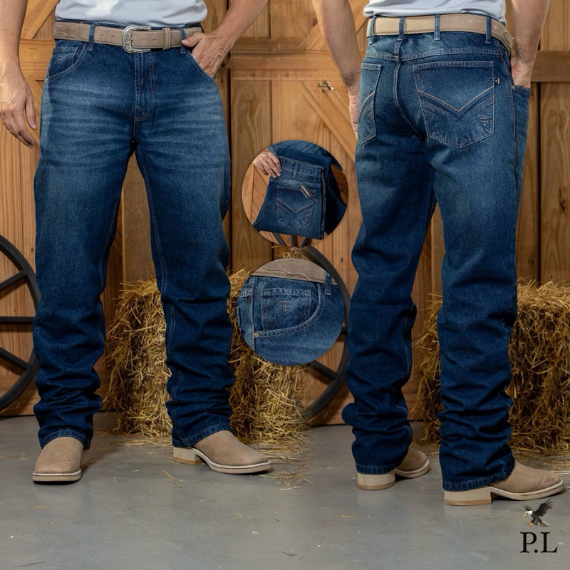 CALÇA COUNTRY ARIATT MASCULINA JEANS GROSSO LARGA RODEIO COWBOY CUT ...