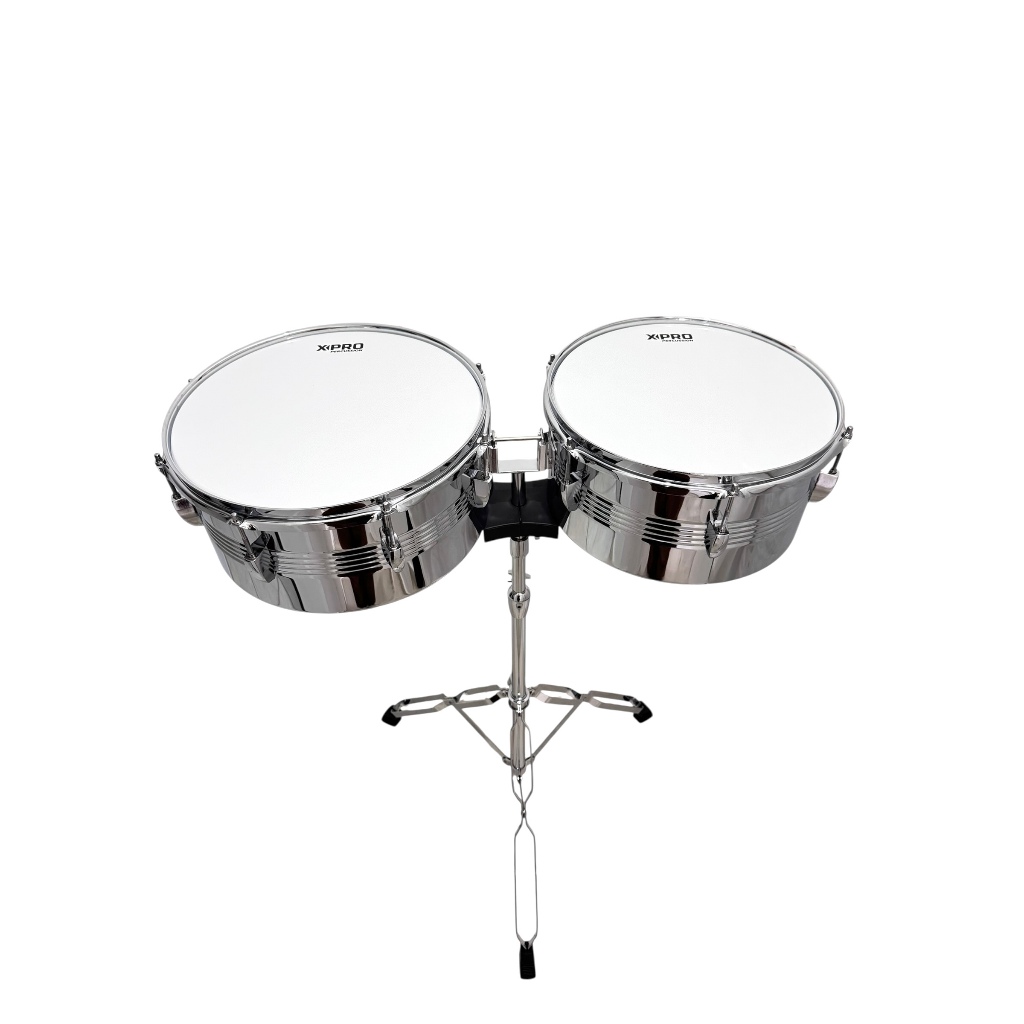Timbales Percussão X-pro C. Ibañez 13 E 14 Polegadas Aço Cromado