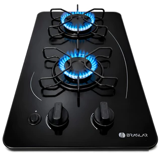 Fogão Cooktop 2 Bocas a Gás Ultra Chama 127V/220V Bivolt Acendimento Automático Vidro Braslar em Oferta na Shopee