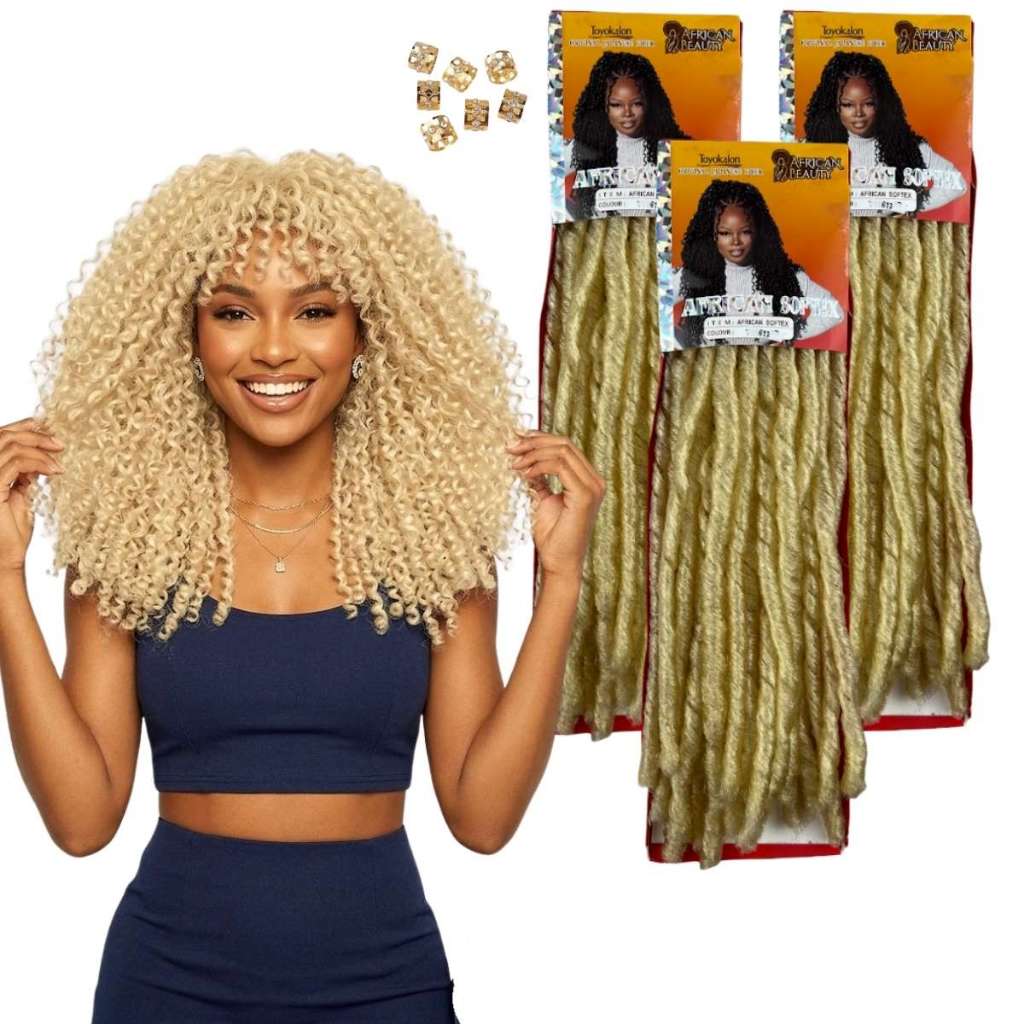Kit 3 Aplique Cabelo Nina Softex African Beauty Cacheado Crochet