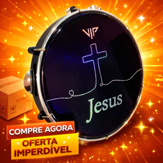 Pandeiro Profissional 10 Polegadas Pele Holográfica Jesus Corpo Abs em Oferta na Shopee