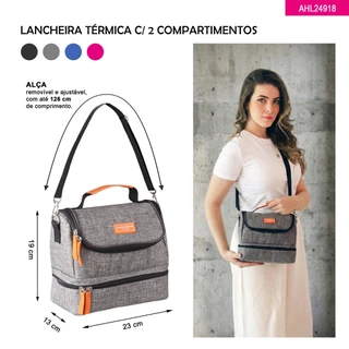 Lancheira Térmica de 2 andares com 2 Alças | Jacki Design