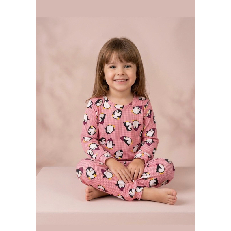 Pijama Infantil Suede Menina Longo Manga Comprida E Calça Confortável Estampado Inverno em Oferta na Shopee