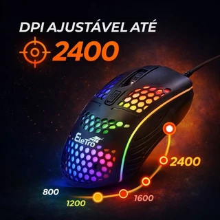 Mouse Gamer RGB USB 2400 DPI Eletro EL-2111 LED 7 Cores Mouse Gamer Para PC Notebook