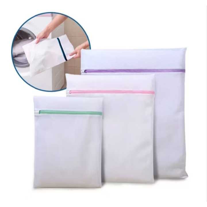 Kit com 3 Sacos para lavar roupas (P, M, G) Protetor De Lingerie Roupa ...