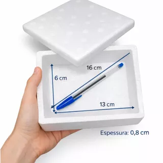 Caixa Térmica media Isopor 500g c/ Tampa Alta Conservação remedios, ampolas, insulinas 10 unid