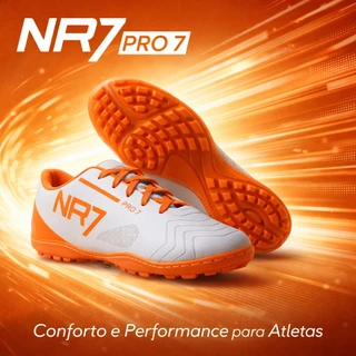 Kit Chuteira E Meiao Society Masculina NR7 Costurada Profissional Futebol Sintetico E Campo