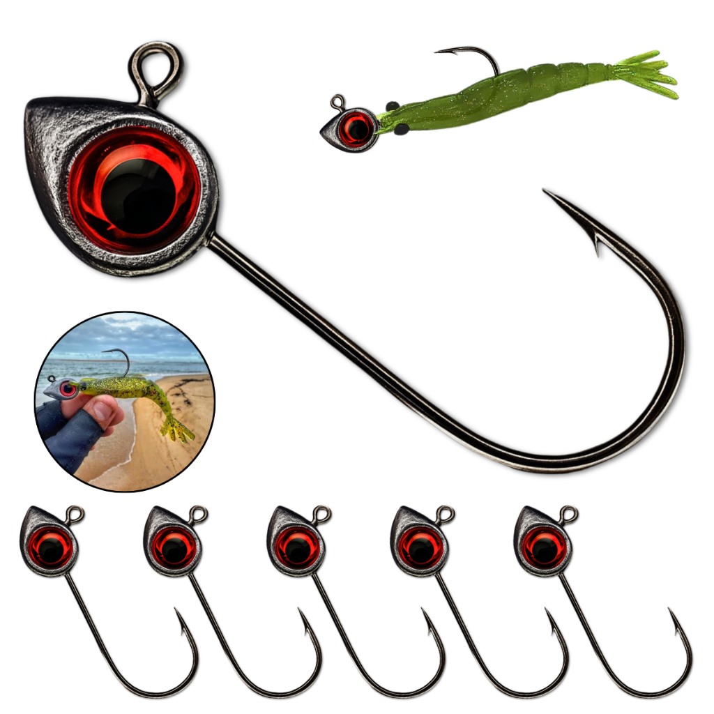 Jig Head Anzol Pesca Kit 5un Lizard Black Nickel Robalo Tucunaré Traíra ...