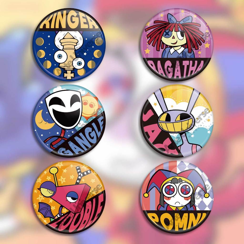 kit botons circo digital, digital circus broche, pin, buttons kits ...