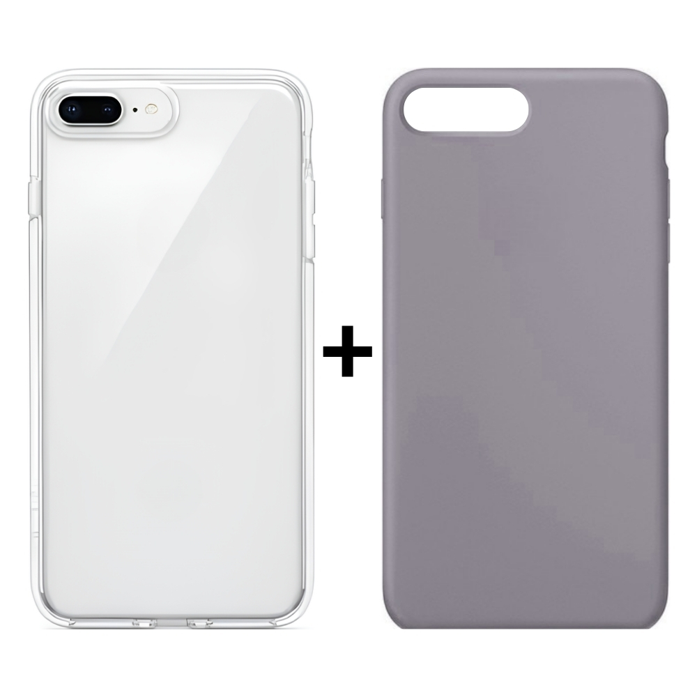 Kit 2 Capinhas de Iphone 7 Plus ou 8 Plus Colorida e Transparente