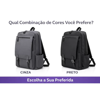 Mochila Executiva Masculina Impermeável Couro Sintético Grande Capacidade Para Notebook Trabalho