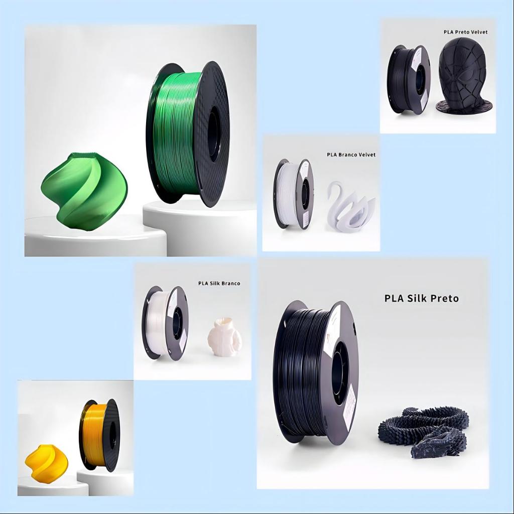 Filamento PLA Silk Premium 1Kg 1,75mm Efeito Aveludado Impressora 3D ...