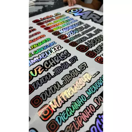 Adesivo Personalizado com seu @ Holográfico