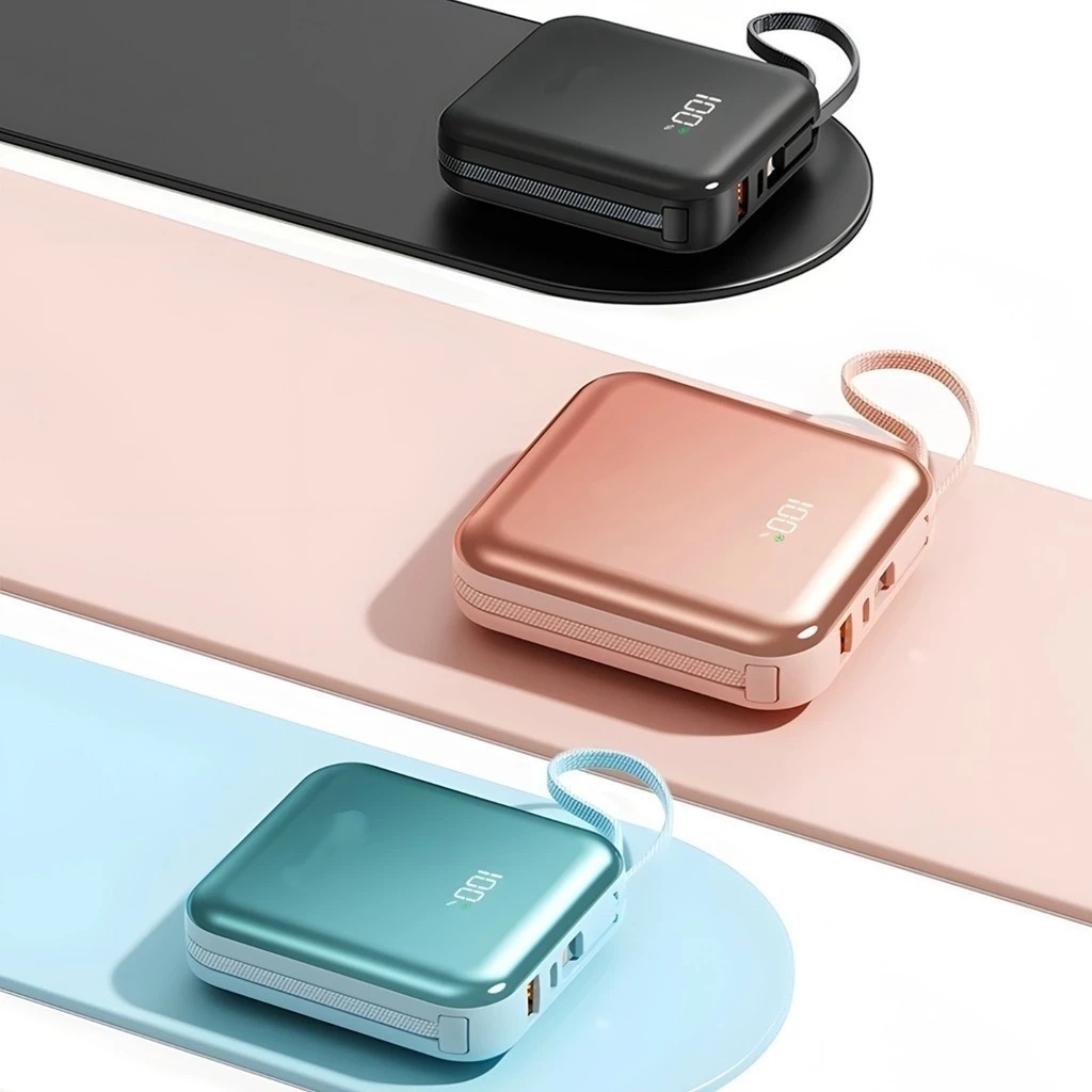 Mini Power Bank 20000mAh Portátil Display Digital Carregamento Rápido 4 ...