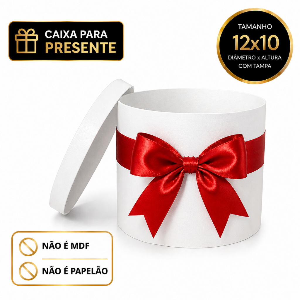 Caixa Para Box Presente Luxuosa Redonda 12x10cm - Surpreenda com Estilo ...