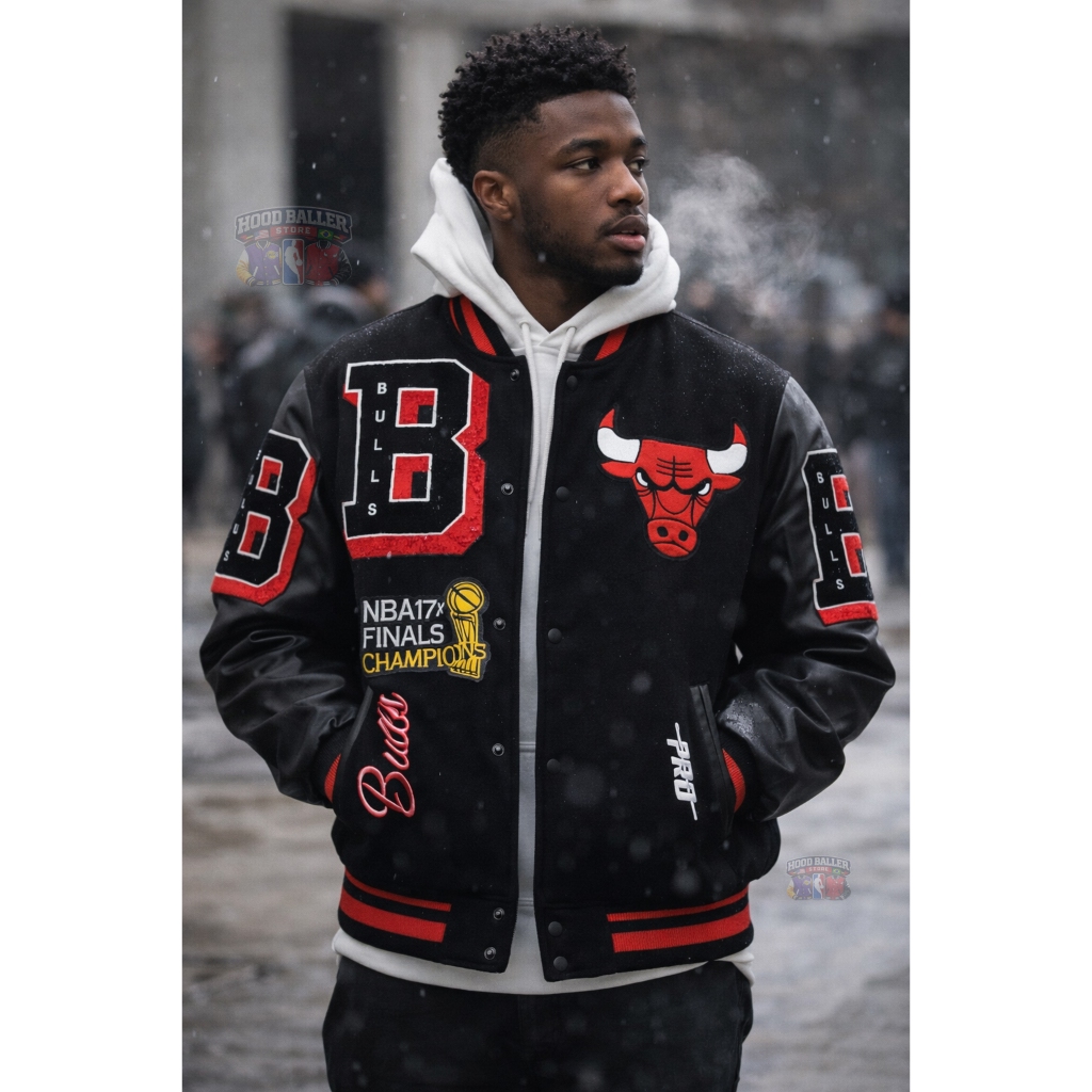 Jaqueta Chicago Bulls NBA (jaqueta colegial, varsity, bomber