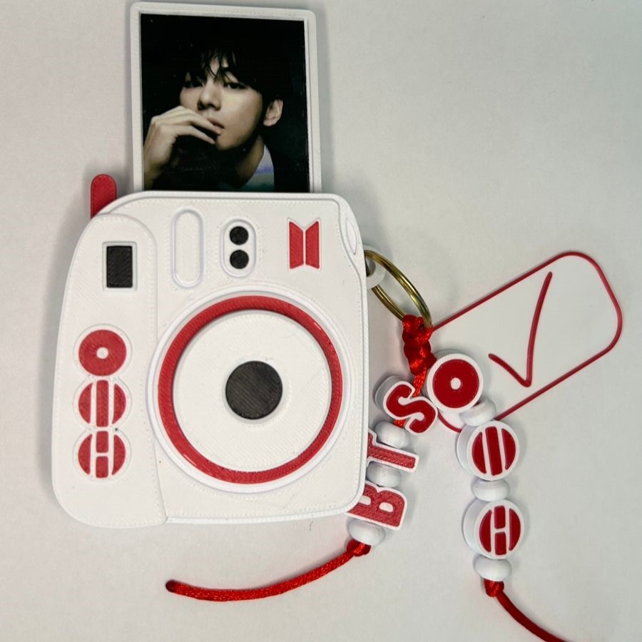 Chaveiro BTS Porta Foto Photocard Holder Kpop Câmera Polaroid ARMY