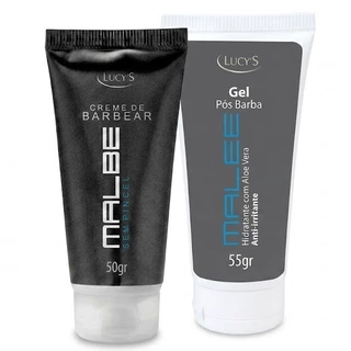 Kit Barba Malbe Creme Barbear e Gel Pós-barba Aloe Vera Lucy's 55g + 50g