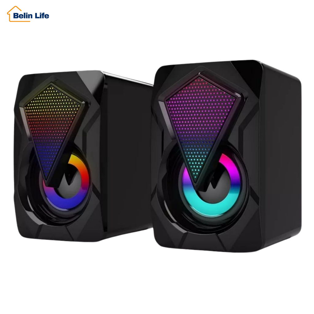 Caixa de Som RGB Gamer PC Luz Respiração Fria Alto-Falante Potente Surround ACS-4506