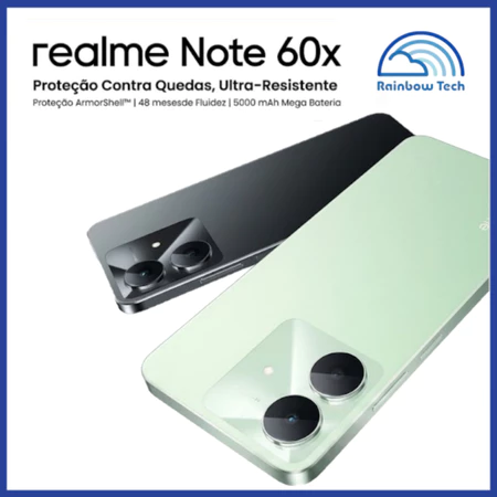Celular Realme Note 60X 4G 128GB 4GB RAM 64GB 3GB RAM 5000mAh câmera IA 8mp IP54