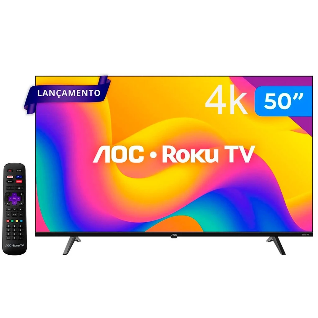 Smart TV AOC 50 polegadas 4K Roku TV 50U7045/78