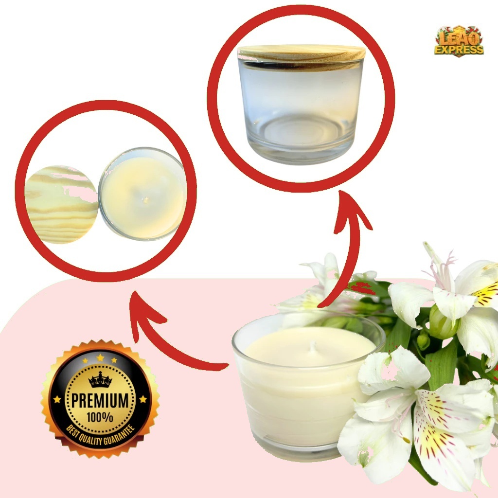 24x Pote de Vidro com Tampa para Vela 156ml | Porta Vela Aromática | Velas Aromáticas Perfumada