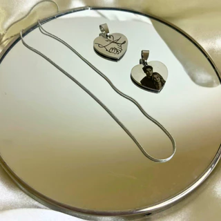 Corrente com Pingente de Coração de Aço Inox Personalizado com Gravação a Laser