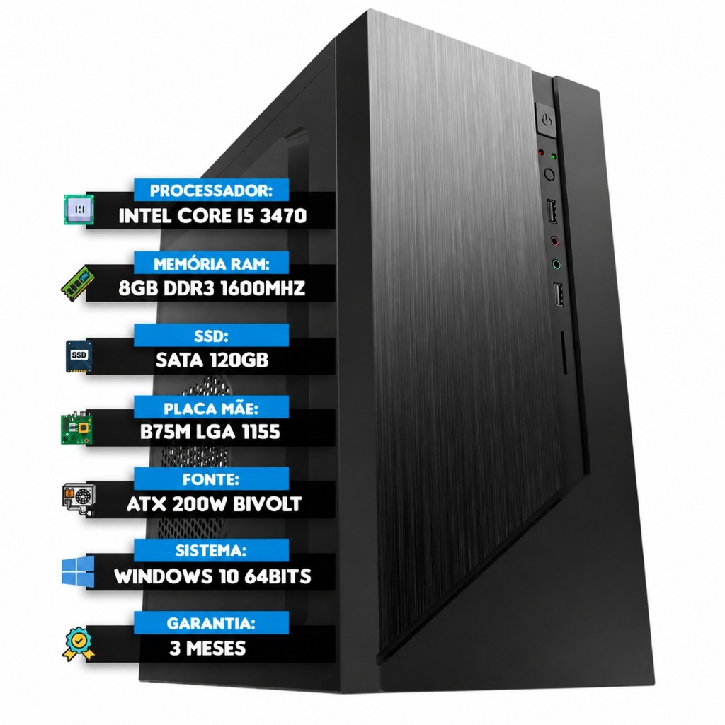 Computador de mesa Intel Desktop 120 GB com processador Intel Core i5 ...
