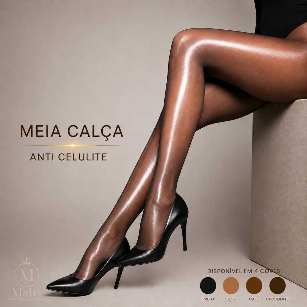 Meia Calça Fina Anticelulite 7D fio 70 - Alta Elasticidade