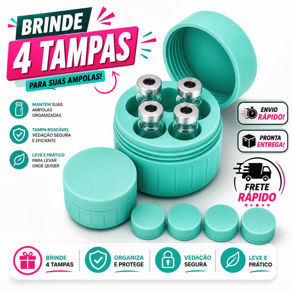 Porta Ampolas 5 ml e 3 ml + 4 Tampas
